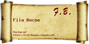Fila Becse névjegykártya